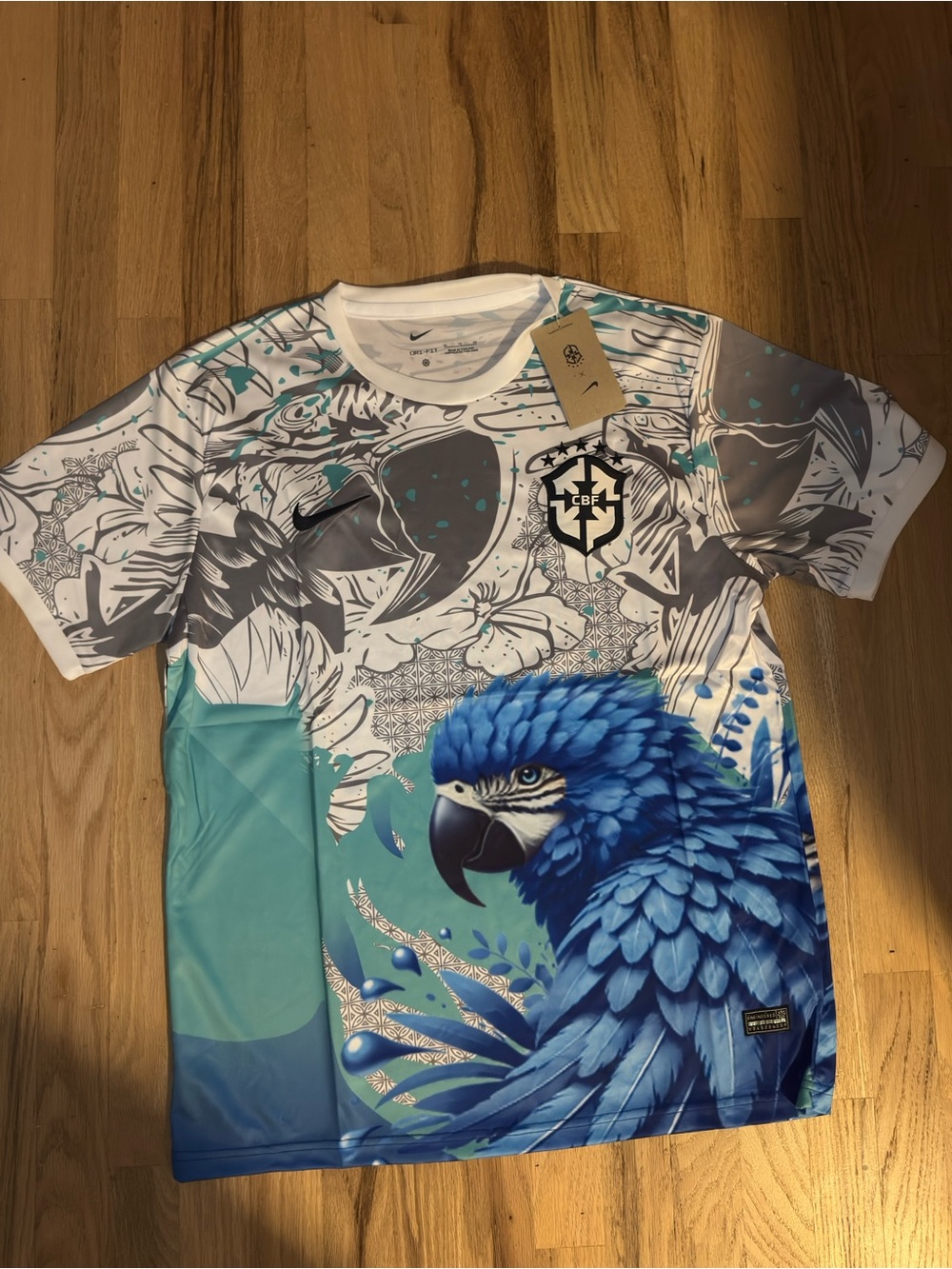 Nike Mens Blue Parrot Graphic Soccer Jersey
